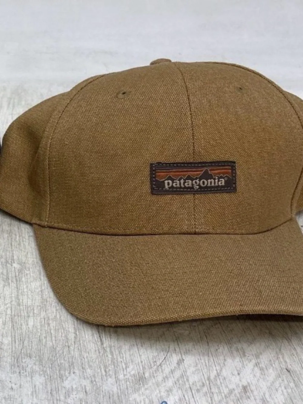 Patagonia Tan Canvas Baseball Cap with Patch Logo